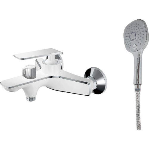 Cмеситель для ванны и душа Haiba HB60548-8 настенный белый/хром Cмеситель для ванны и душа Haiba HB60548-8 настенный белый/хром