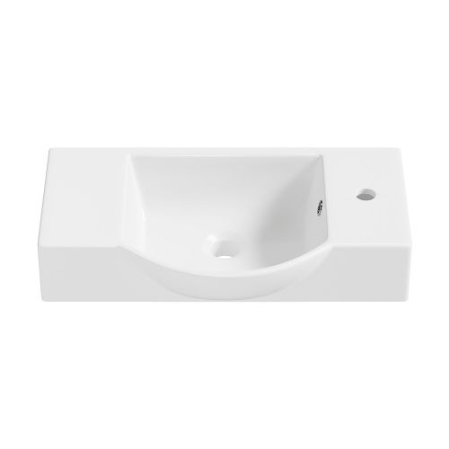 Раковина из сантехнического фарфора Wellsee WC Area 151809000 55х32 накладная цвет белый глянцевый 1 отверстие под смеситель