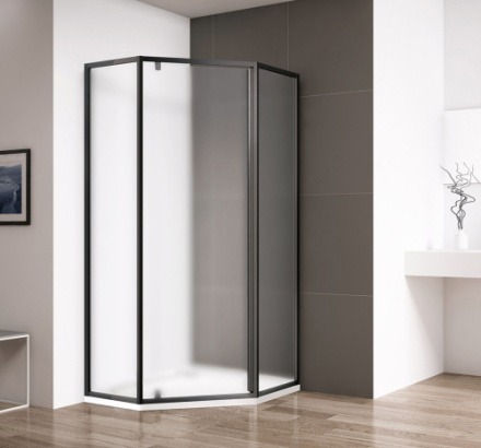 Душевой уголок Cezares ECO ECO-O-P-1-90-P-NERO 90х90 стекло рифленое 6 мм