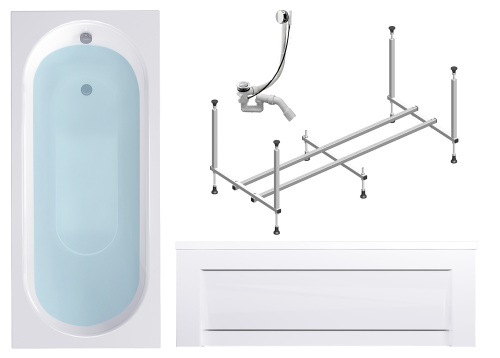 Ванна акриловая Timo ROHA ROHA1770-KT17-SPV1505-FP17S 170х70 пристенная прямоугольная с каркасом Ванна акриловая Timo ROHA ROHA1770-KT17-SPV1505-FP17S 170х70 пристенная прямоугольная с каркасом