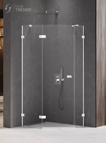 Душевой уголок New Trendy AVEXA White EXK-3870 100х80 стекло прозрачное профиль белый без поддона