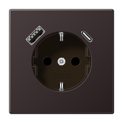Розетка 2K+З USB Typ AC Jung LS Design AL1520-15CAD