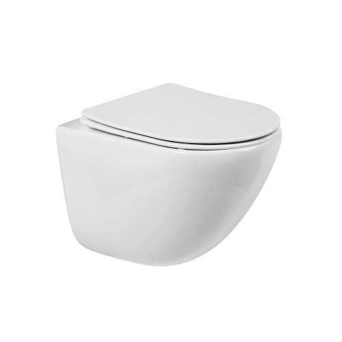Унитаз подвесной BelBagno AMANDA BB051CHR/BB051SC белый с сиденьем микролифт безободковый каскадный смыв