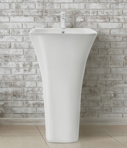 Раковина из санфаянса CeramaLux G315 45х43 напольная цвет белый 1 отверстие под смеситель