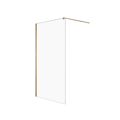 Душевая перегородка New Trendy VELIO D-0190B 90х200 стекло прозрачное профиль золото брашированное