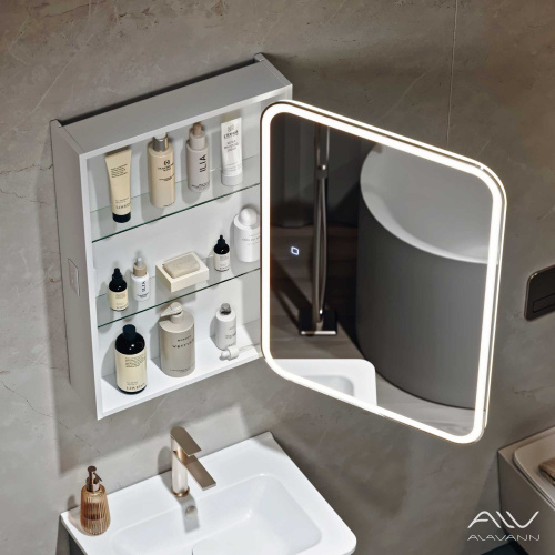Зеркало-шкаф Alavann Cosmetic ALV1174001 50х15х75 подвесной цвет белый Зеркало-шкаф Alavann Cosmetic ALV1174001 50х15х75 подвесной цвет белый