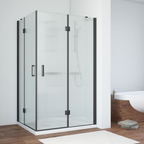 Душевой уголок Vegas-Glass AFA-F TUR+NOVO AFA-F NOVO 90*80 02М Moru R 90х80 стекло рифленое профиль черный без поддона