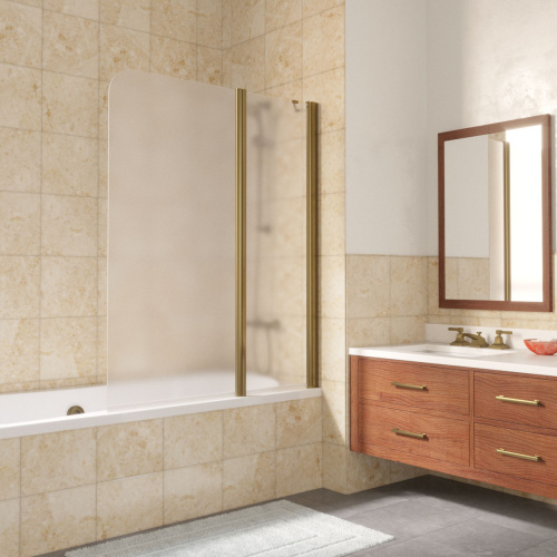 Душевая шторка на ванну Vegas-Glass E2V LUX ST E2V LUX ST 125 5 10 R 125х151 стекло матовое профиль бронза