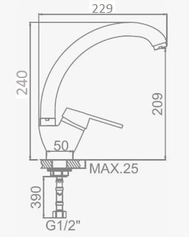 Смеситель для кухни D-Lin D150302-2 на мойку хром - фото 2
