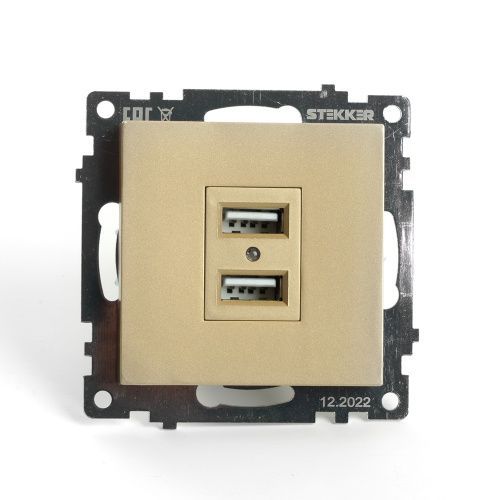 Розетка 2-местная USB Stekker Катрин 49229