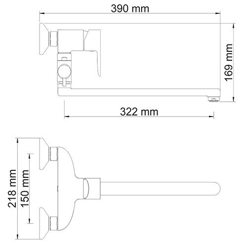 Смеситель для ванны и душа WasserKRAFT Leine 3500 3502L настенный хром - фото 5