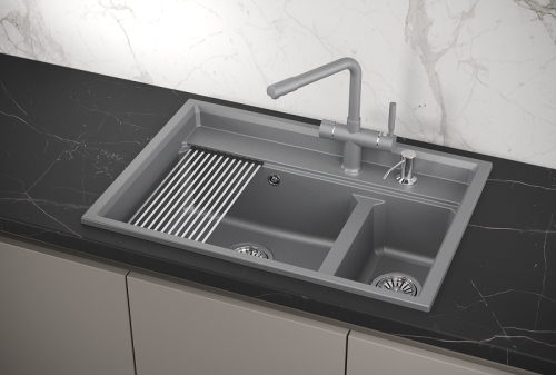 Кухонная мойка Granula Kitchen Space 7302, АЛЮМИНИУМ 73x51 цвет алюминиум