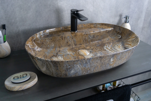 Раковина керамическая Gid Lago 54471 61х41 накладная цвет многоцветный