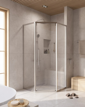 Душевой уголок Cezares RELAX 304 RELAX-304-P-1-100-C-CR 100х100 стекло прозрачное профиль хром глянцевый без поддона