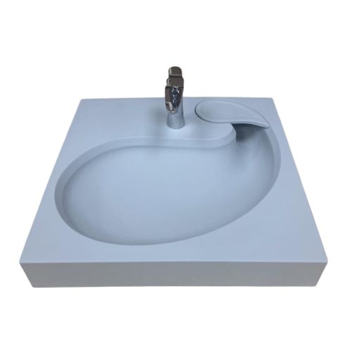 Раковина из искусственного мрамора Stella Polar Шебби SP-00001522 60х60 над стиральной машиной цвет серый матовый