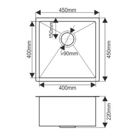 Кухонная мойка Melana ProfLine D4545HG золото 45x45 цвет золото - фото 3