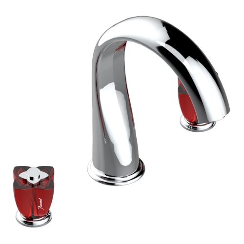 Смеситель THG Petale de Cristal rouge U6C-A02-25SG на борт ванны хром