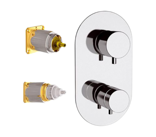 Смеситель для душа Remer Elegance NT92KB встраиваемый в стену хром с термостатом