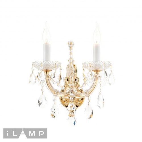 Бра iLamp Diamond (Диамонд) W6071-2 GD+CL