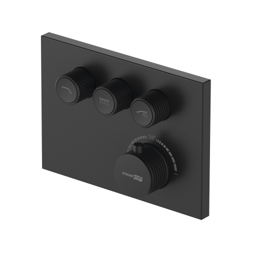 Смеситель для ванны и душа WasserKRAFT Elbe 7400 7458 Thermo встраиваемый черный