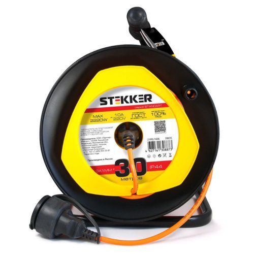 Удлинитель на пластиковой катушке Stekker STD02-11-30 39635