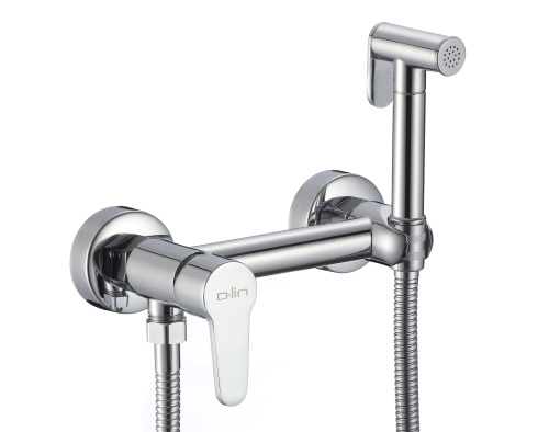 Смеситель с гигиеническим душем D-Lin D180202 настенный хром