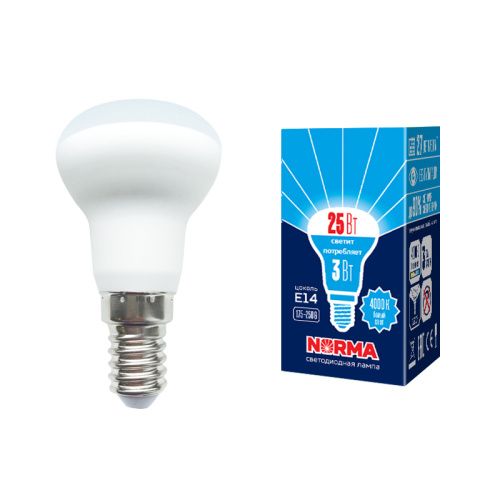 Лампа светодиодная Volpe Norma (Норма) LED-R39-3W/4000K/E14/FR/NR картон