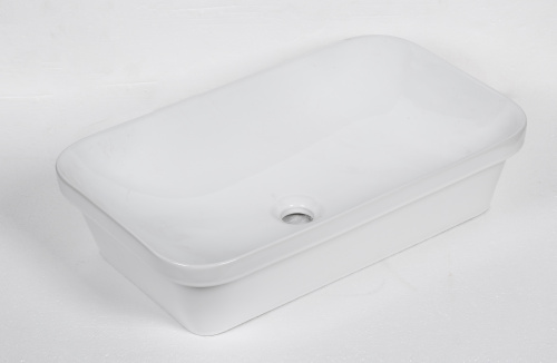 Раковина из сантехнического фарфора MILLEAU MIEL MU0042A-GW 61х38 встраиваемая цвет белый глянцевый без отверстий под смеситель