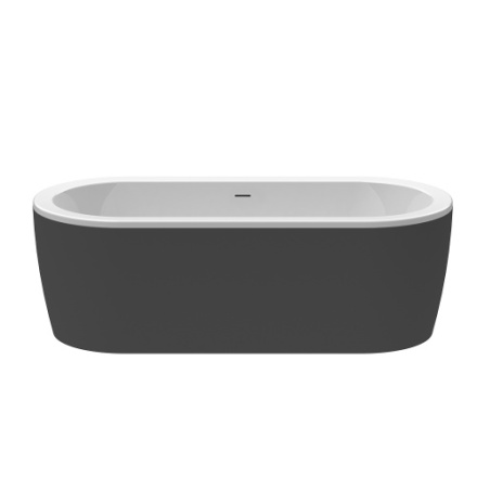 Ванна акриловая Cezares SLIM SLIM CENTRAL-180-80-60-NERO-SET 180х80 отдельностоящая овальная