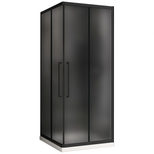 Душевой уголок Abber Schwarzer Diamant AG02100BMH 100х100 стекло матовое профиль черный без поддона Душевой уголок Abber Schwarzer Diamant AG02100BMH 100х100 стекло матовое профиль черный без поддона