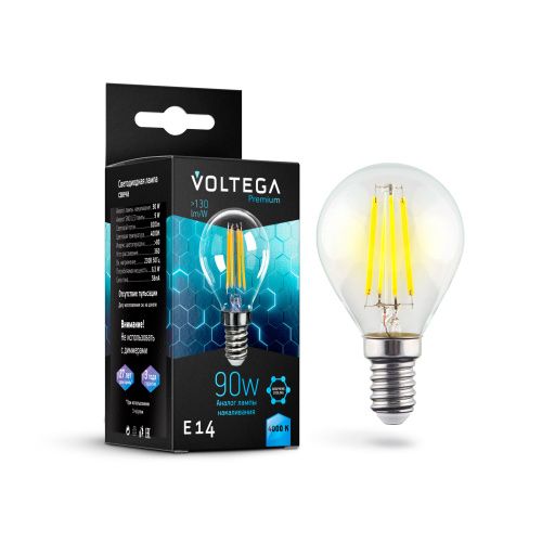 Лампочка светодиодная Voltega Globe E14 9W Graphene 7137