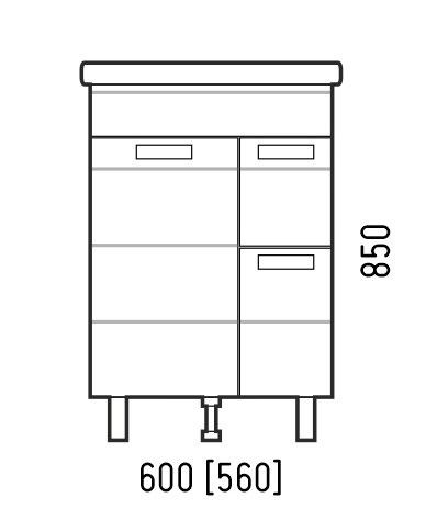Тумба под раковину Corozo Денвер SD-00000530 56х43х83 - фото 2