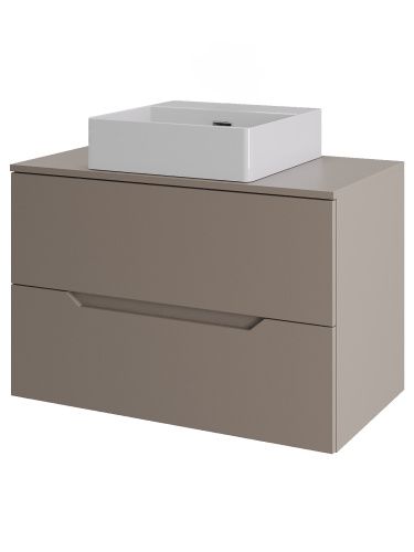 Тумба с раковиной Orange Line Li-70TuLMDF+B04-405W 70х46х69 подвесная цвет латте матовый