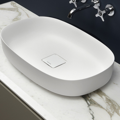 Раковина из композита Antonio Lupi Bolo 63 см BOLOMOOD63 накладная цвет белый без отверстий под смеситель