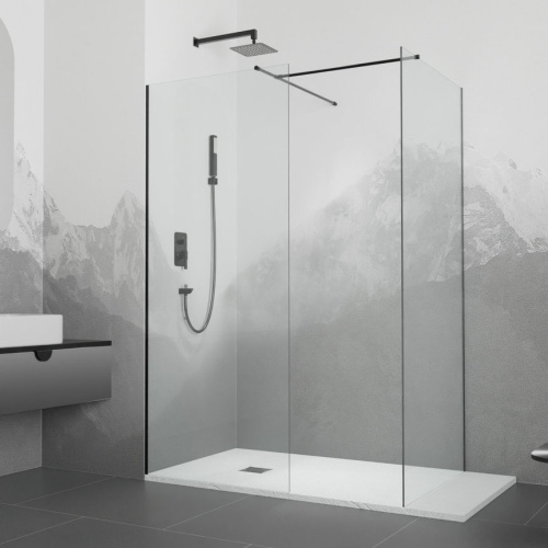 Душевая перегородка RGW Walk In 02122020-11 120х195 стекло прозрачное профиль черный