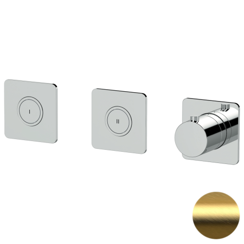 Смеситель для душа Remer X Style X99QD2PKBBG встраиваемый в стену золото с термостатом