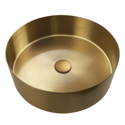 Раковина из нержавеющей стали AltroBagno Luna AltroBagnoLuna001001OrSp 40х40 накладная цвет золото матовое