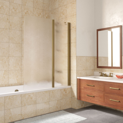 Душевая шторка на ванну Vegas-Glass E2V LUX ST E2V LUX ST 125 5 2 R 125х151 стекло рифленое профиль бронза