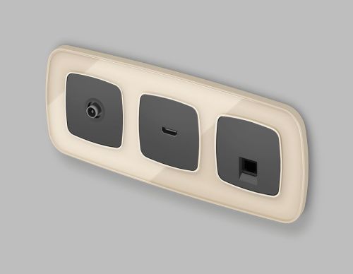Комплект механизма компьютерной розетки Ambrella Volt MO912005