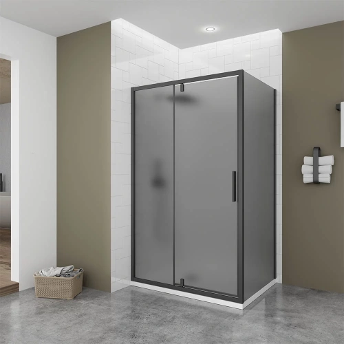 Душевой уголок Veconi Ottimo OP20B-SP-12090-12-C9 120х90 стекло тонированное профиль черный без поддона