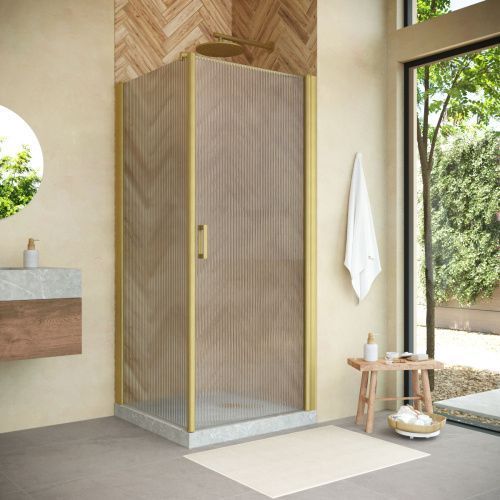 Душевой уголок Vegas-Glass EP-Fis NOVO EP-FIS NOVO h2000 90*80 03 Moru R 90х80 стекло рифленое профиль золото без поддона