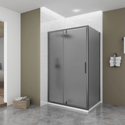 Душевой уголок Veconi Ottimo OP20GR-SP-12090-12-C9 120х90 стекло тонированное профиль графит без поддона