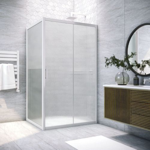 Душевой уголок Vegas-Glass ZP+ZPV TUR+NOVO ZP+ZPV NOVO h2000 100*70 01 Moru 100х70 стекло рифленое профиль белый без поддона