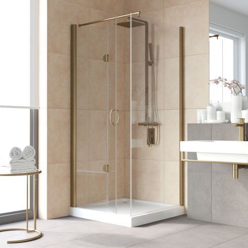Душевой уголок Vegas-Glass GPS-Fis LUX GPS-Fis LUX 80*80 05 crystalvision L 80х80 стекло прозрачное профиль бронза без поддона