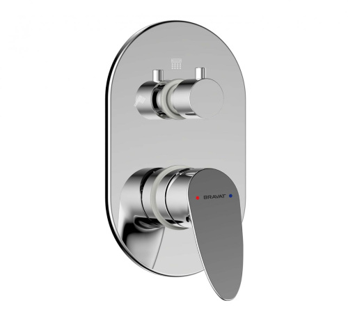 Смеситель для душа Bravat Drop P69190C-RUS встраиваемый в стену хром