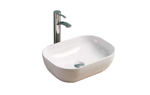 Раковина из фаянса Velvex 78105 46х33 накладная цвет белый без отверстий под смеситель