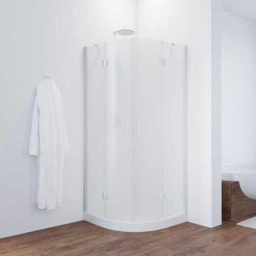 Душевой уголок Vegas-Glass AFS TUR+NOVO AFS NOVO 90 01 10 R 90х90 стекло матовое профиль белый без поддона