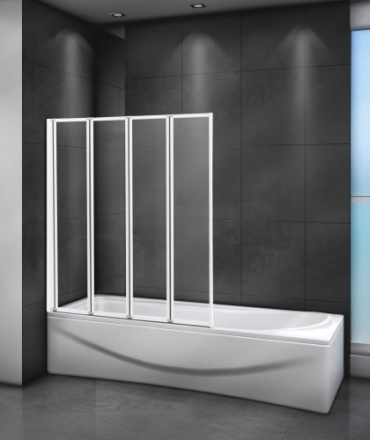 Душевая шторка на ванну Cezares RELAX RELAX-V-4-100/140-C-Bi 100х140 стекло прозрачное профиль белый