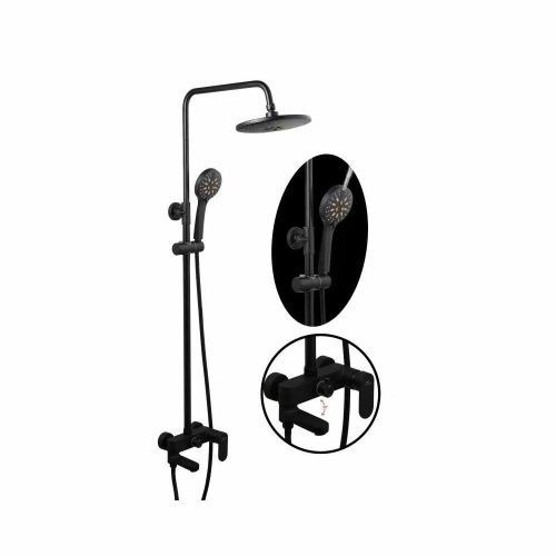 Душевая стойка Fashun A2482-7 настенная цвет черный