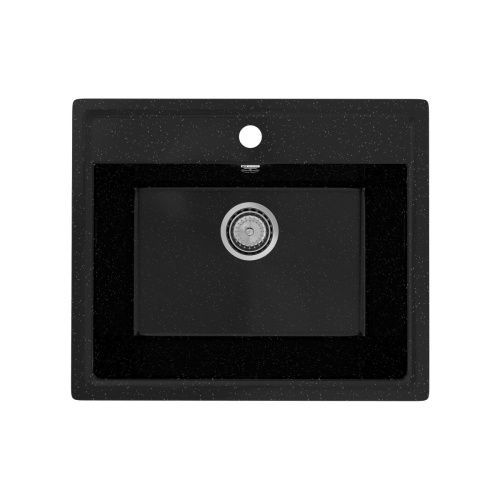 Кухонная мойка Practik PR-565 PR-M-565-004 57х50 цвет черный поверхность глянцевая